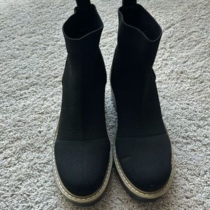 Nicole Miller black knit boots